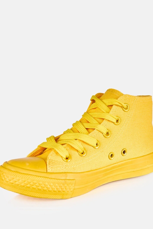 Gelbe Kinder-Sneaker über dem Knöchel...