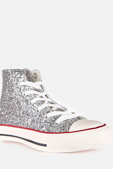 Silberne glänzende Damen-Sneaker Klaudi