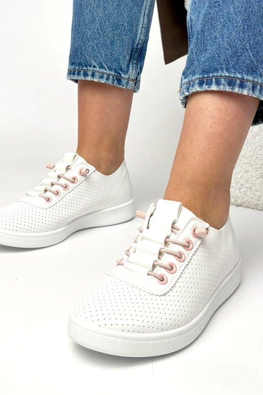 Weiße einlegbare perforierte Sneaker...