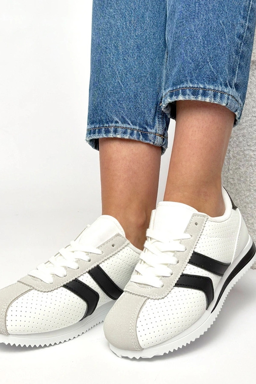 Weiß-schwarze Sportsneaker Camille