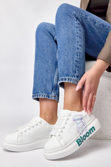 Weiße Sneakers mit Platform und Bären Margot 2