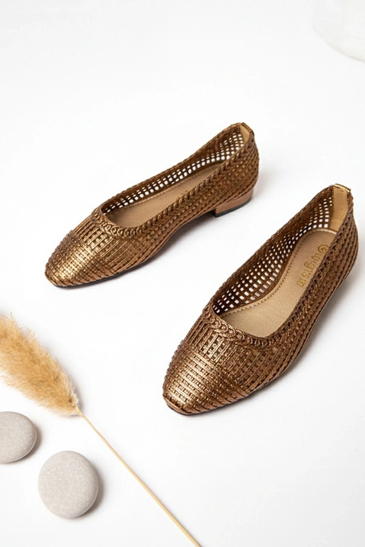 Braune Ballerinas mit niedrigem...