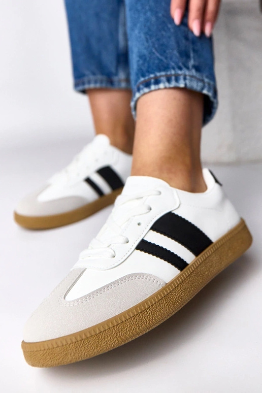 Weiße Alltagssneaker mit Plateau Thérèse