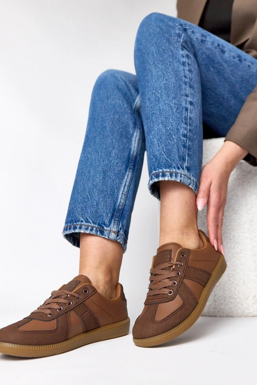 Braune Sneaker mit Plateau Valentine