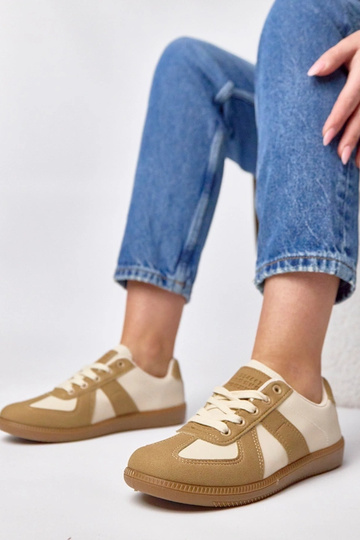 Rud-beige Sport-Sneaker auf Plattform Valentine