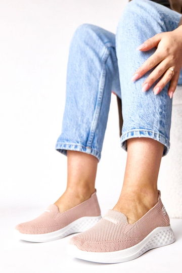 Rosa textile Slip-On...