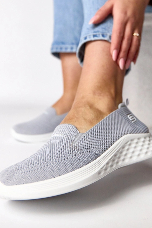 Graue textile Slip-On Sneakers Zoe
