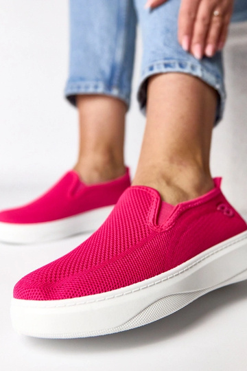 Rosa textile Sport-Sneaker auf Plattform Céleste 2