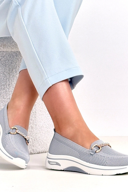 Graue textile Slip-On Sneakers mit...