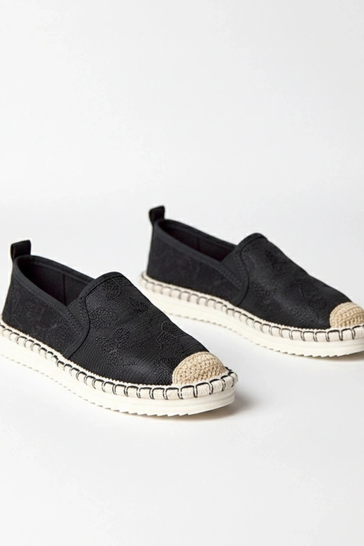 Schwarze Espadrilles mit Glitzer Lucie
