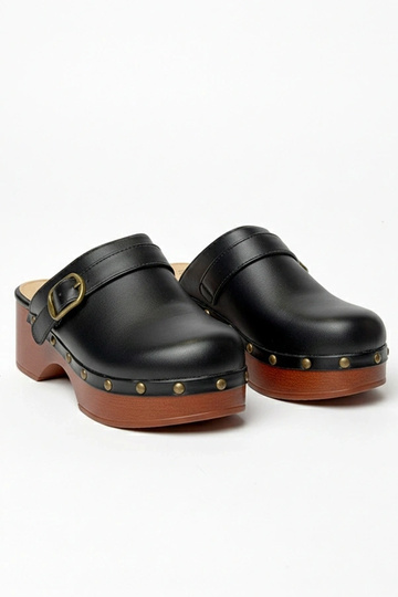 Schwarze hohe Clogs Floriane