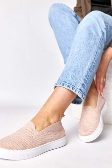 Rosafarbene textile Slip-On... 2