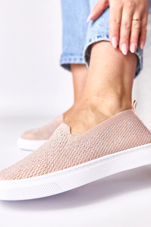 Rosafarbene textile Slip-On...