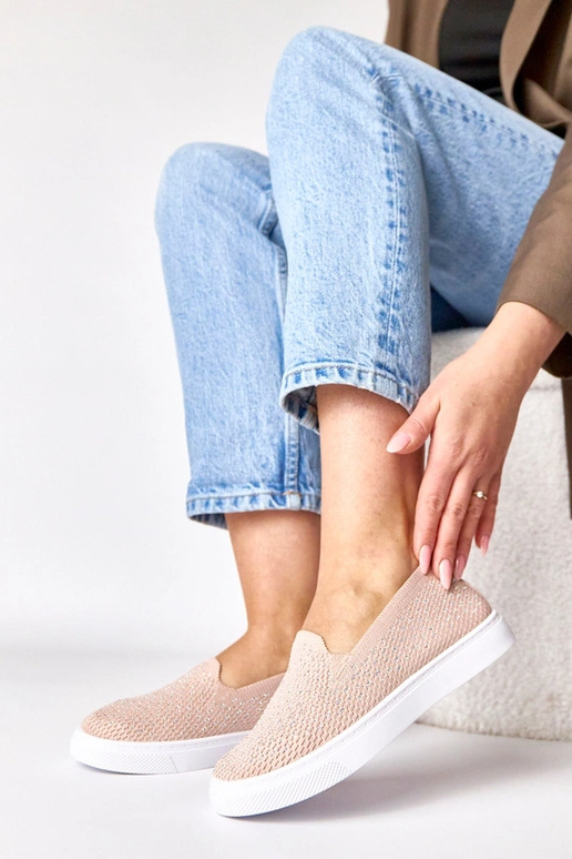 Rosafarbene textile Slip-On...