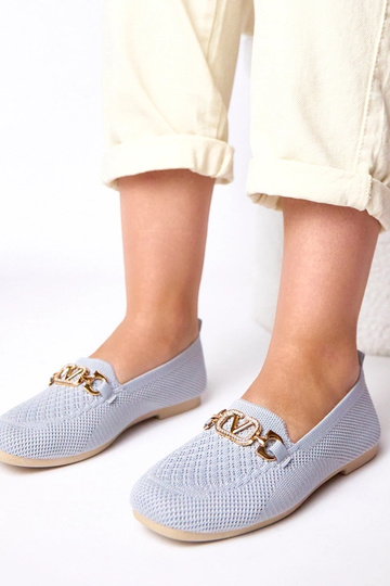 Graue textile Mokassins mit... 2