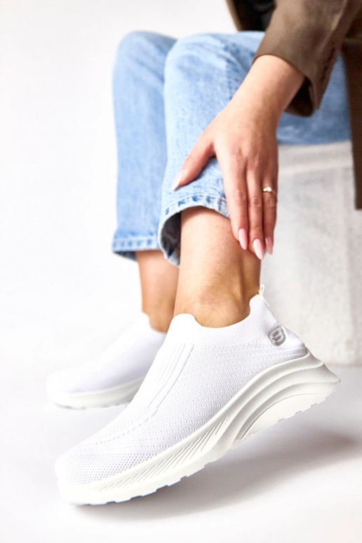 Weiße textile Slip-On Sportschuhe Gaia