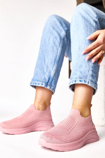 Rosafarbene textile Slip-On...
