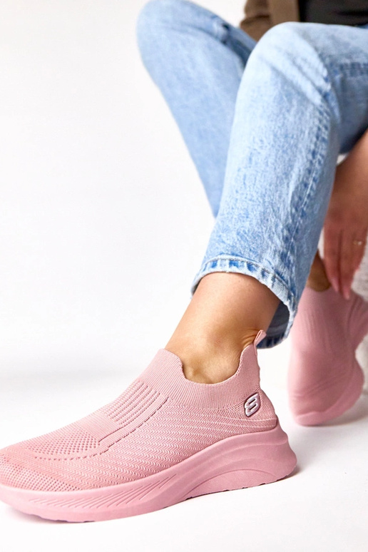 Rosafarbene textile Slip-On...