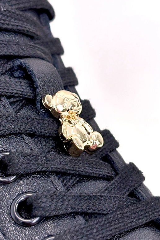 Schwarze Leder-Sneaker mit Plateau...