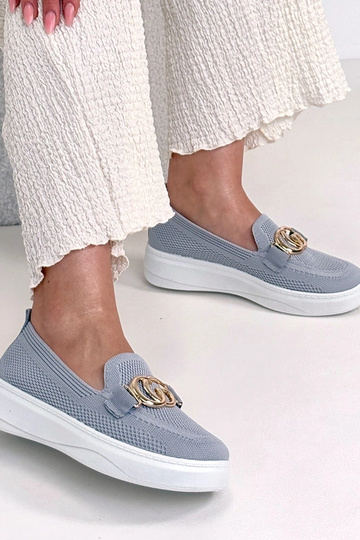 Graue Slip-On-Stoff-Sneaker mit Schnalle Catherine 2