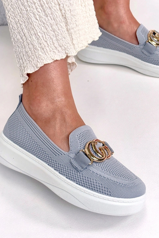 Graue Slip-On-Stoff-Sneaker mit...