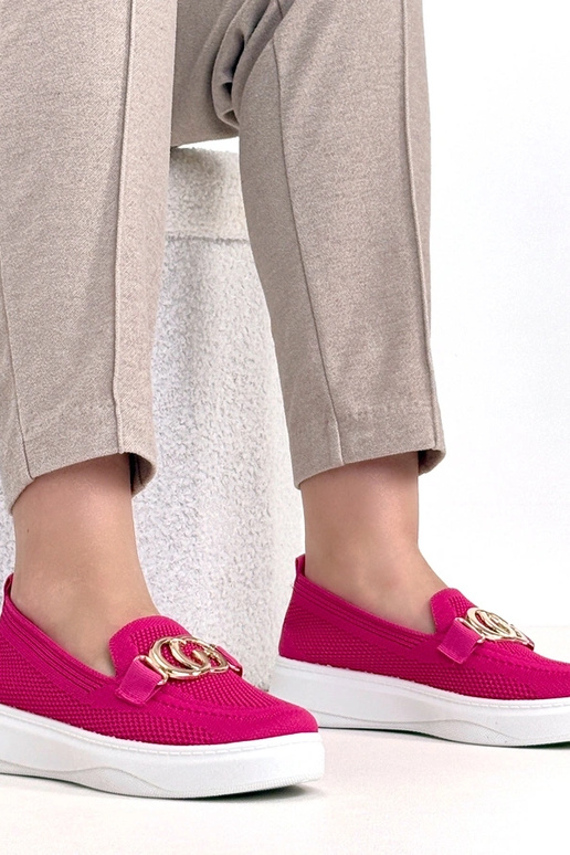 Rosa Slip-On-Stoff-Sneaker mit...