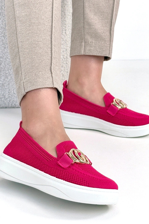 Rosa Slip-On-Stoff-Sneaker mit...