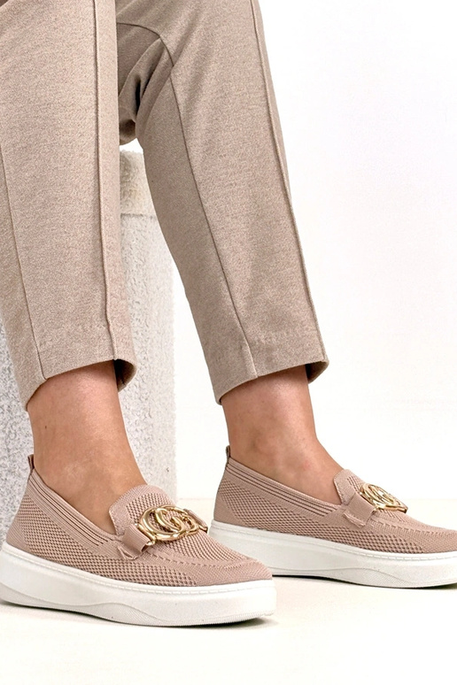 Rosa Slip-On-Stoff-Sneaker mit...