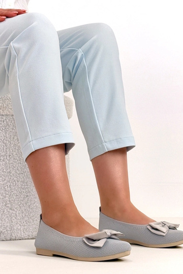 Graue Wildleder-Ballerinas mit Schleife Paisley