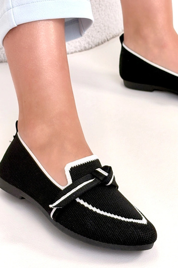 Schwarze Wildleder-Ballerinas mit Schnürung Serenity 2