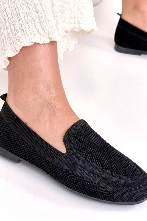 Schwarze Stoff-Mokassins Addison