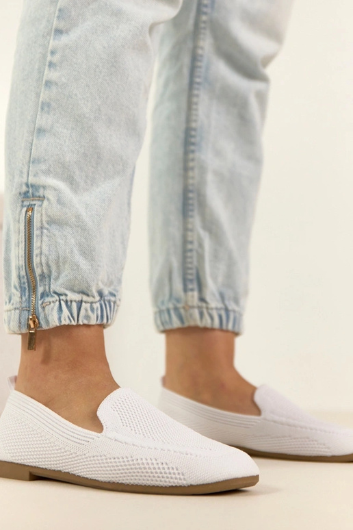 Weiße Stoff-Mokassins Addison