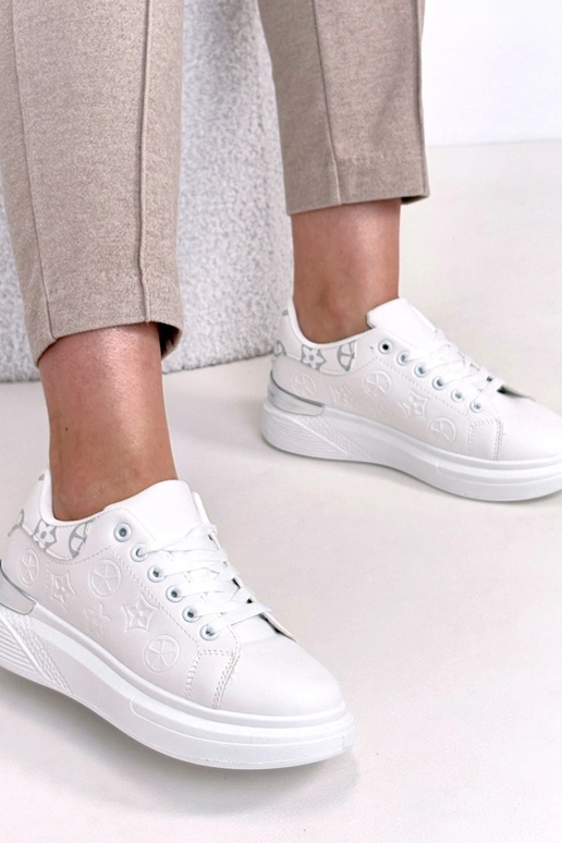Weiße Sportschuhe mit Schnürung Peyton