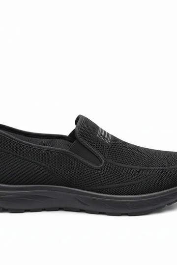 Schwarze Herren-Sportschuhe ohne Schnürsenkel Sebastian