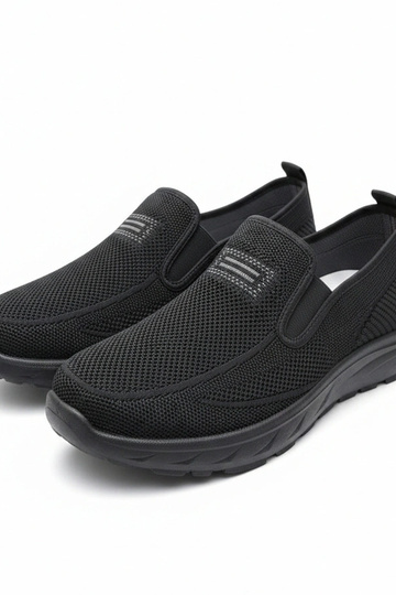 Schwarze Herren-Sportschuhe ohne Schnürsenkel Sebastian 2