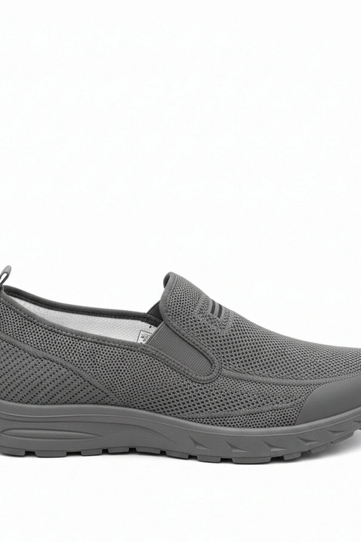 Graue Herren-Sportschuhe ohne...