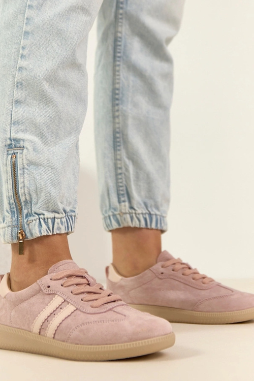 Rosa Leder-Sportschuhe Filippo