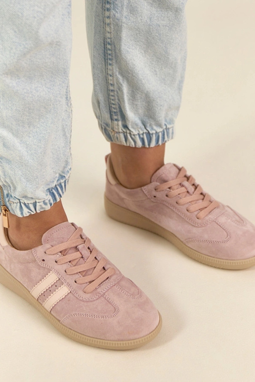 Rosa Leder-Sportschuhe Filippo
