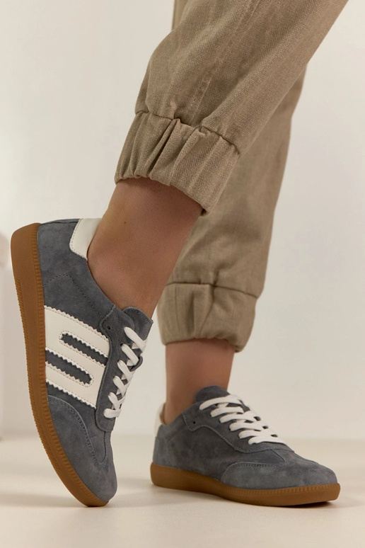 Graue Leder-Sneaker Filippo