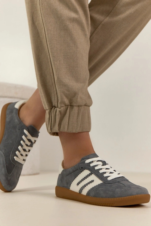 Graue Leder-Sneaker Filippo