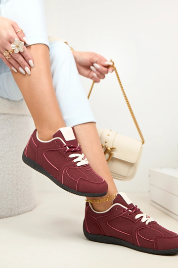 Weinfarbene Damen Basketball-Sneaker Amaryllis 2