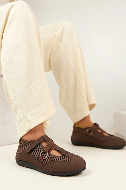 Braune sportliche Ballerinas Vesper