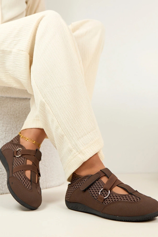 Braune sportliche Ballerinas Vesper