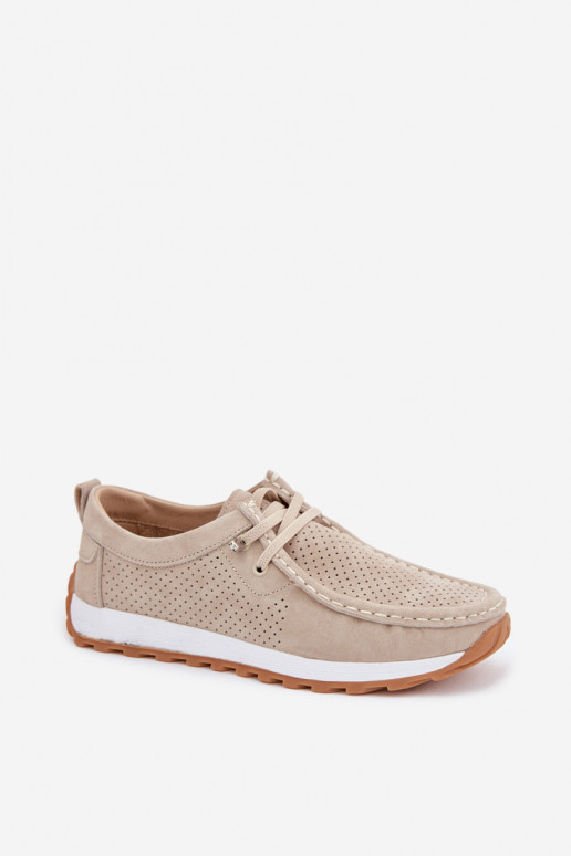 Schuhe FemininErmöglichtturalnego aus INildlederu Beige Amela
