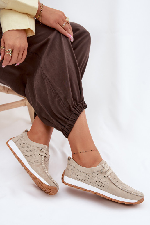 Schuhe FemininErmöglichtturalnego aus INildlederu Beige Amela