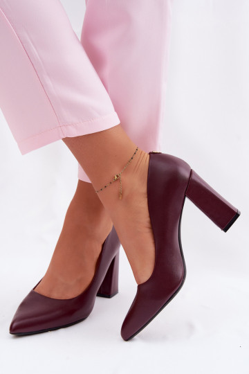 Schuhe mit Absätzen aus Öko-Leder Sergio Leone PB216 Burgund 2