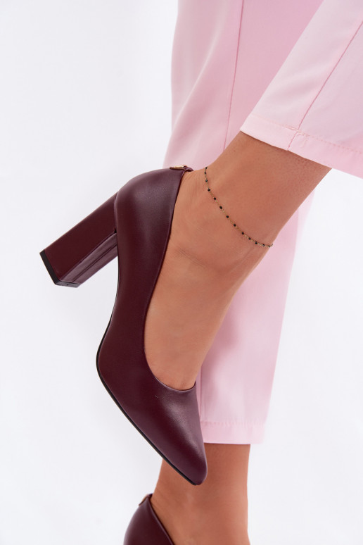 Schuhe mit Absätzen aus Öko-Leder Sergio Leone PB216 Burgund