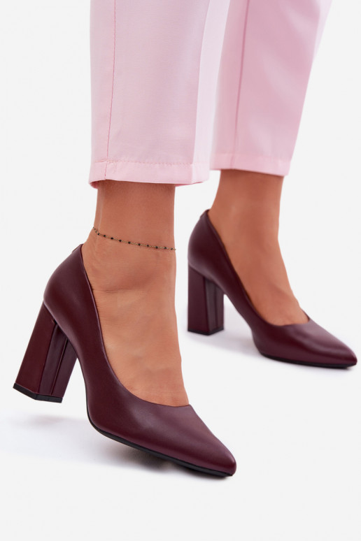 Schuhe mit Absätzen aus Öko-Leder Sergio Leone PB216 Burgund