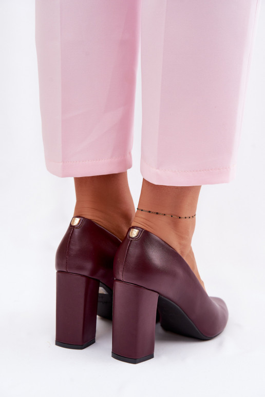 Schuhe mit Absätzen aus Öko-Leder Sergio Leone PB216 Burgund