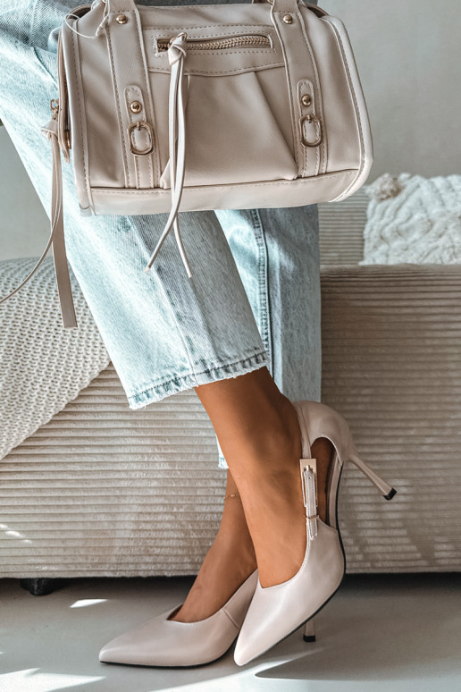 High Heels mit Ausschnitten und Schnallen Vinceza 62288 grau